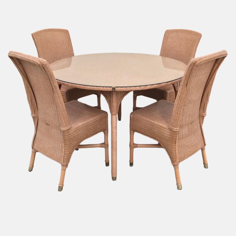 Table et 4 chaises en rotin par Vincent Sheppard - 1990