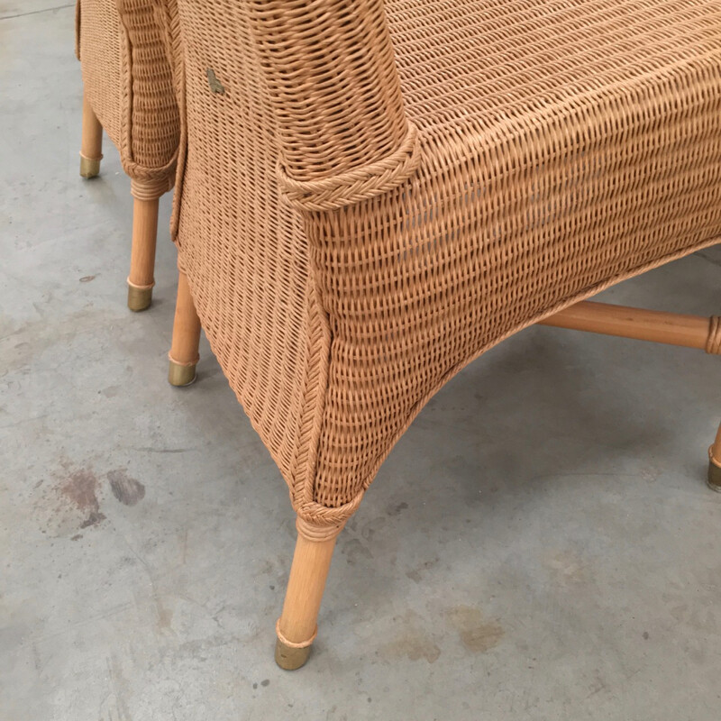 Table & 4 Rattan chairs by Vincent Sheppard - 1990s