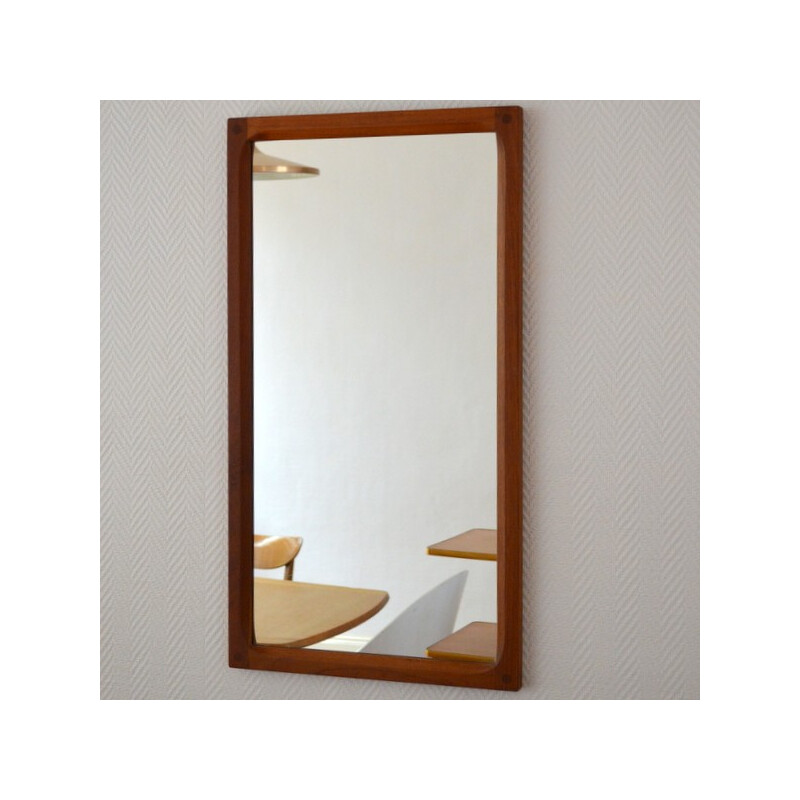Scandinavian mirror in teak, Aksel KJERSGAARD - 1960s