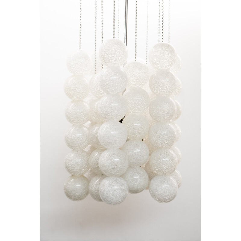 Chandelier with Frosted Orb Diffusers - 1970s