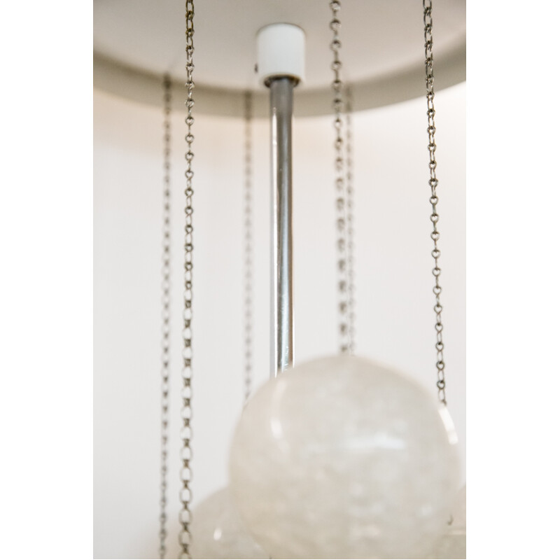 Chandelier with Frosted Orb Diffusers - 1970s