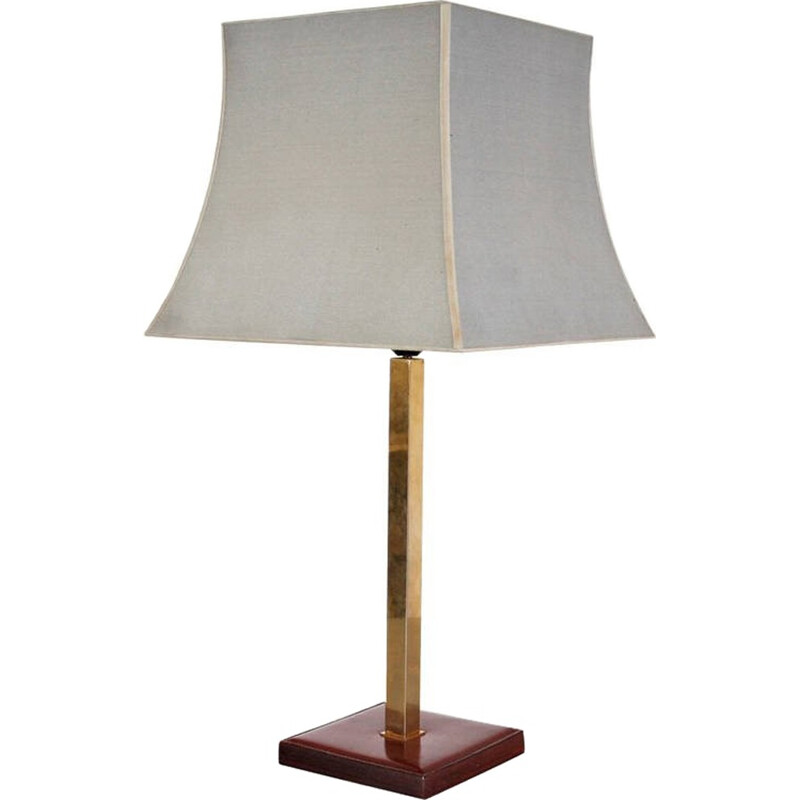 Leather table lamp by Delvaux - 1960s