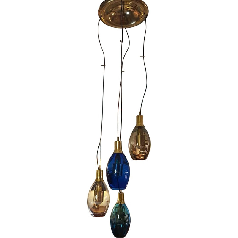 Large Stilnovo Cascading Chandelier - 1950s