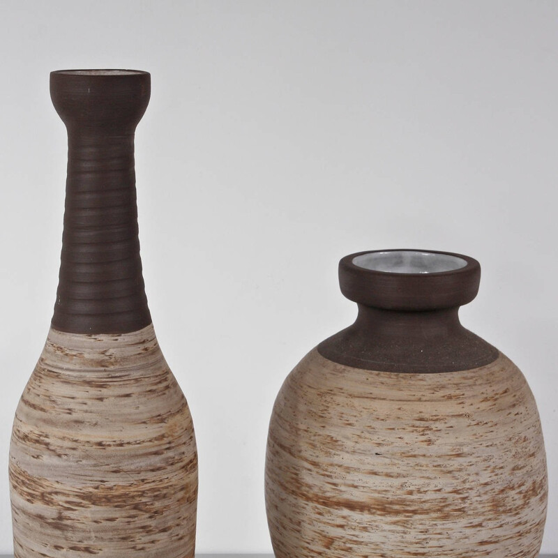 Paire de vases vintage en céramique par Ravelli, Pays-Bas 1960