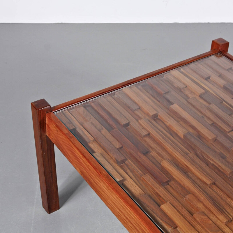 Pareja de mesas de centro vintage de madera de Jacaranda por Percival Lafer, Brasil 1960