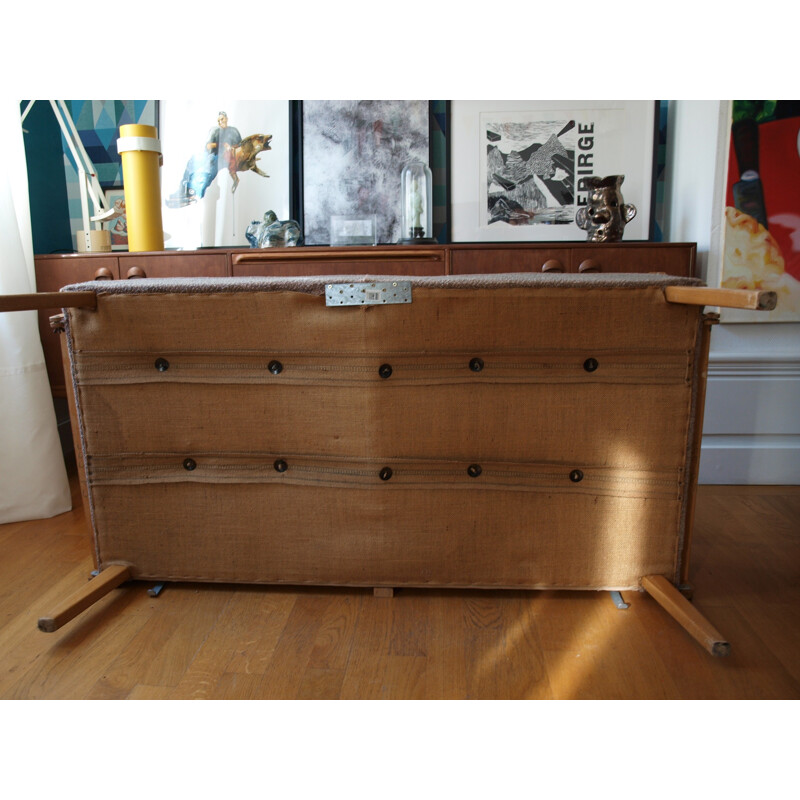 Daybed in wood and fabric - 1950s