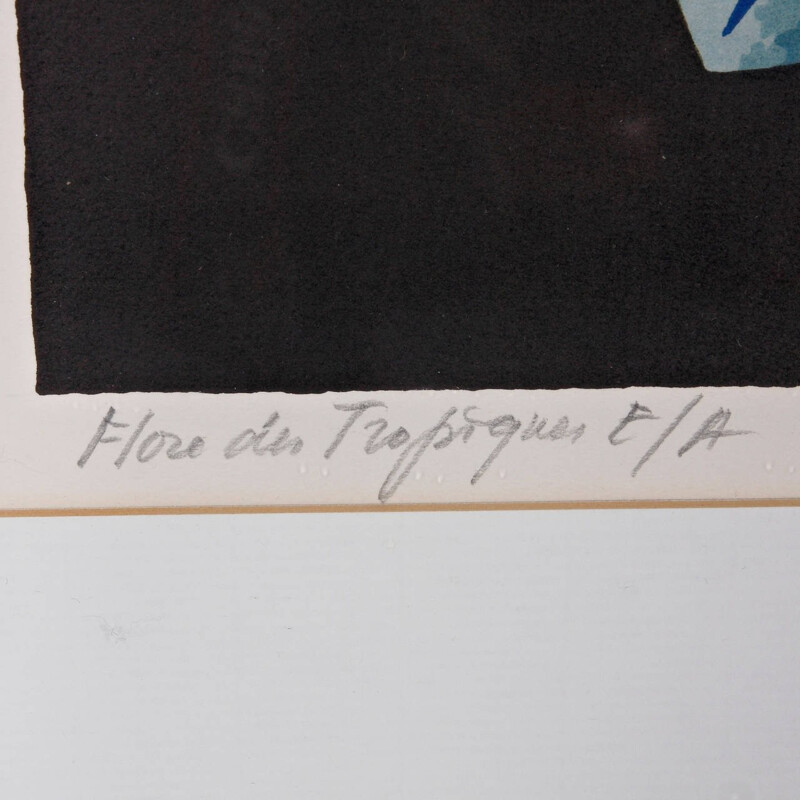 Vintage-Lithografie "Flore de Tropique" von Jean Picart Le Doux , 1950