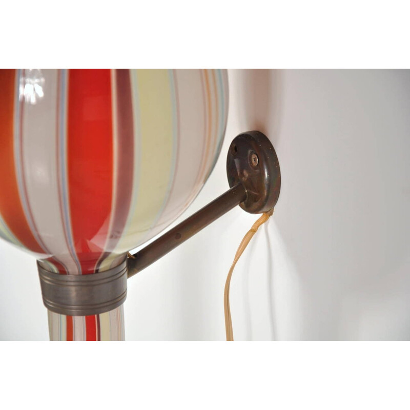 Italian Wall Lamp with Brass Armature by VENINI - 1950s