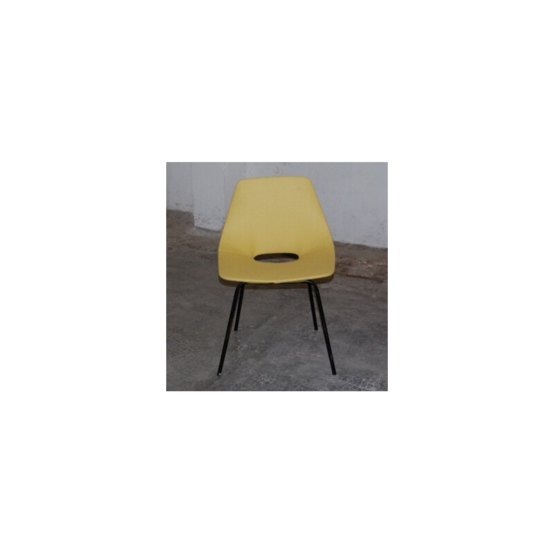 "Tonneau" mustard yellow colour chair, Pierre GUARICHE - 1953
