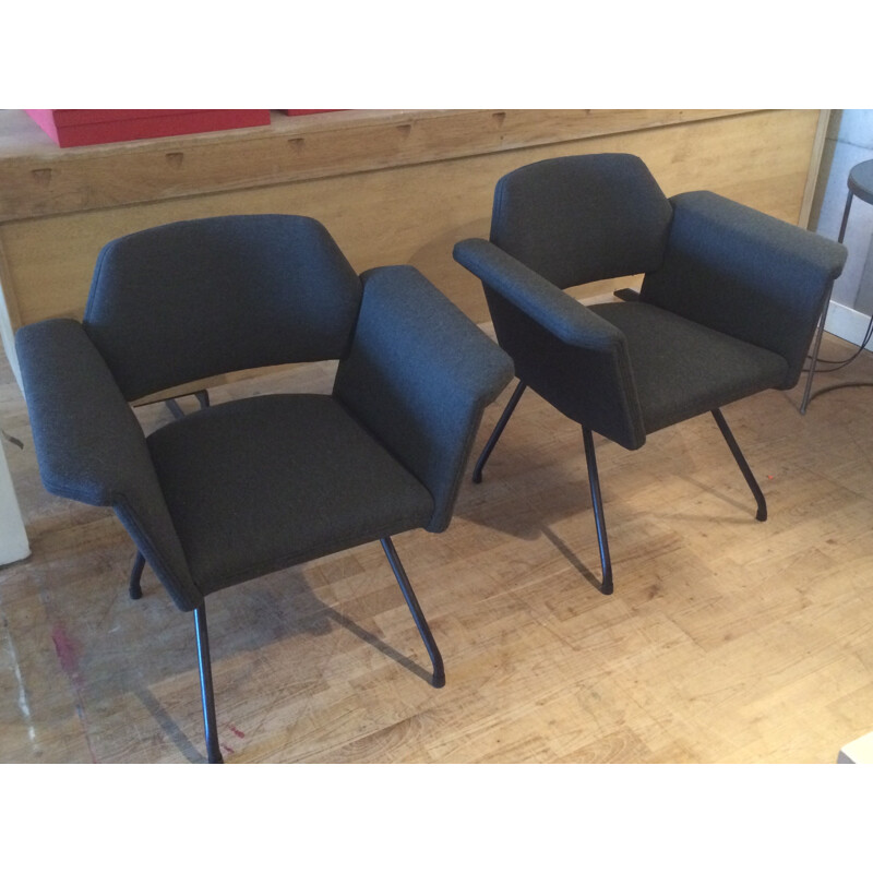 Pair of grey armchairs - 1970s