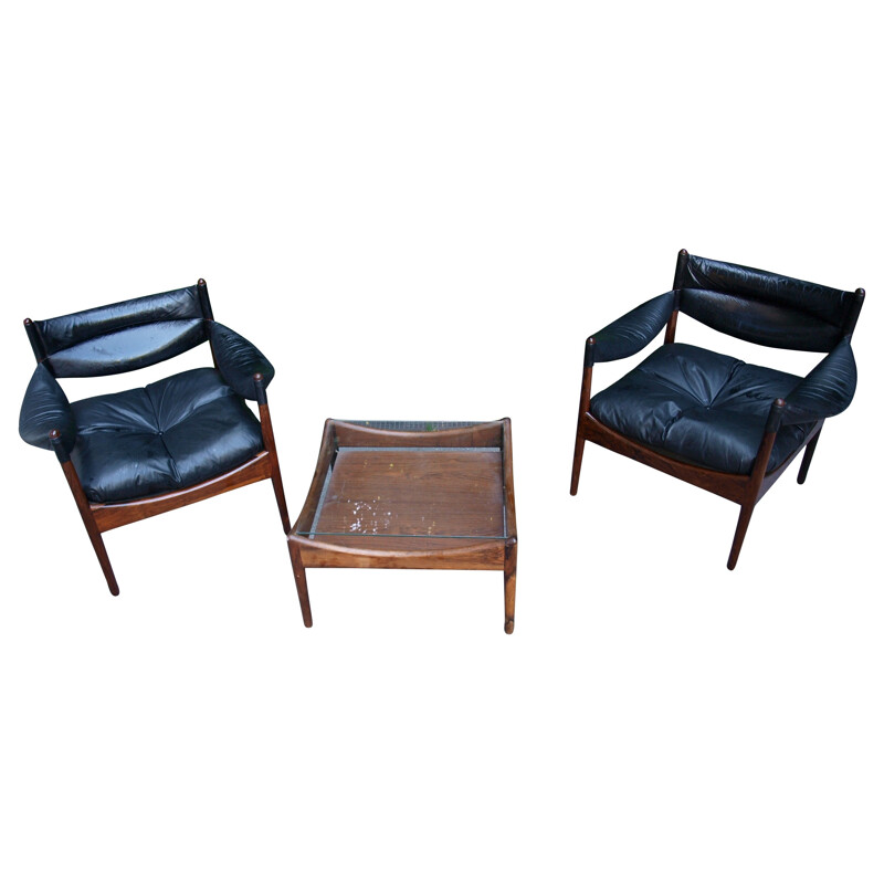 Pair of armchairs and its coffee table "Modus", Kristian VEDEL - 1960s