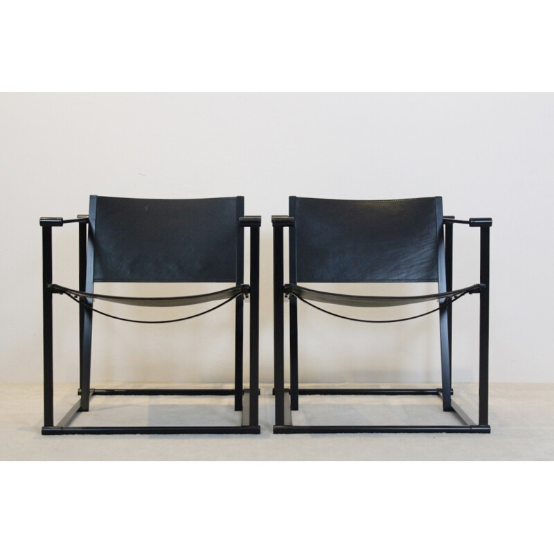 FM62 Cubic Leather Lounge Chairs by Radboud van Beekum for Pastoe - 1980s