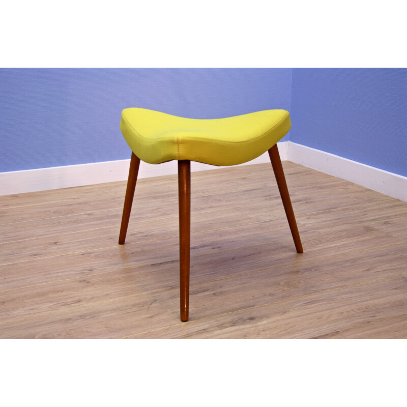 Vintage scandinavian triangle-shaped footstool in teak - 1960s