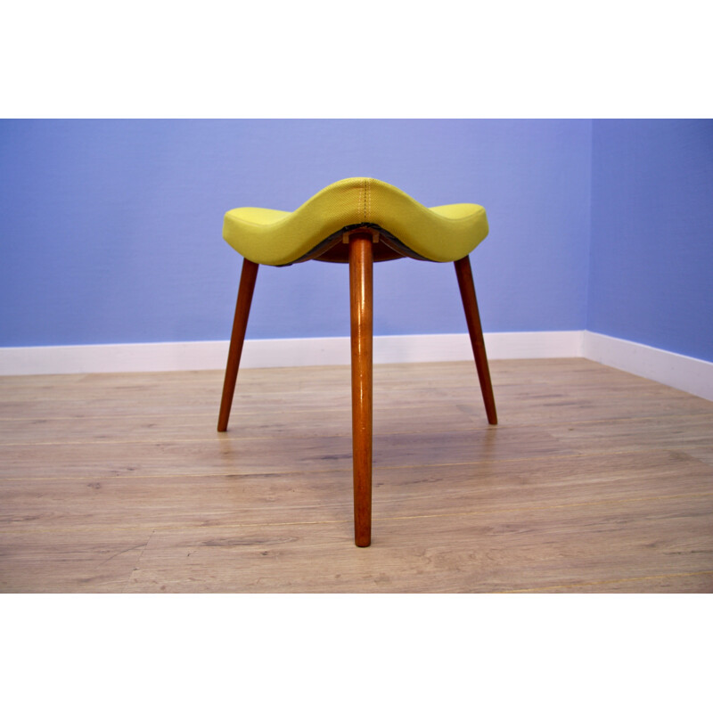 Vintage scandinavian triangle-shaped footstool in teak - 1960s