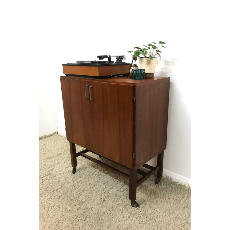 Vintage Danish style Teak Cabinet on wheels - 1970s