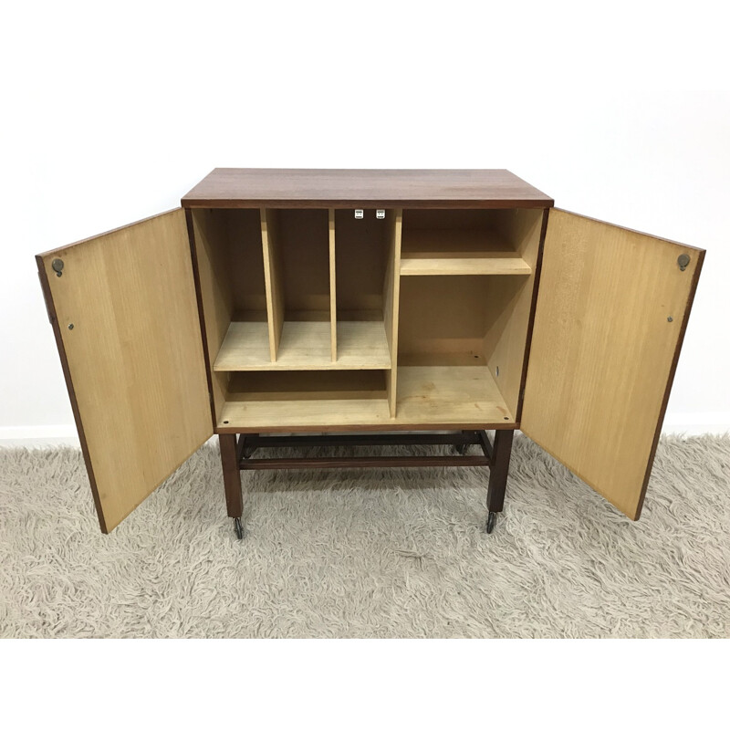 Vintage Danish style Teak Cabinet on wheels - 1970s