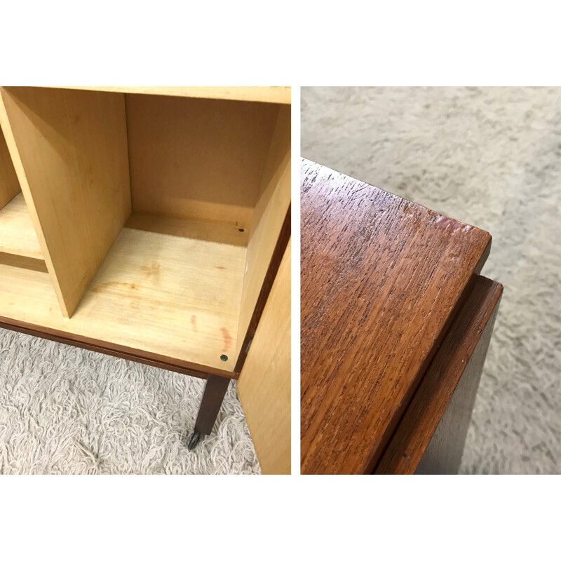 Vintage Danish style Teak Cabinet on wheels - 1970s