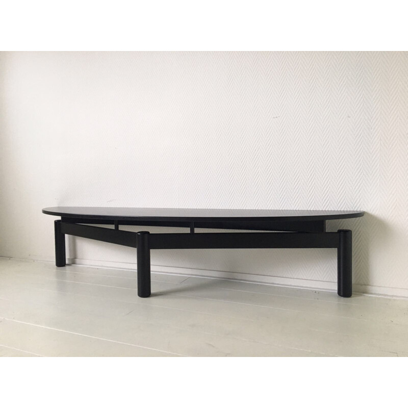 Black Coffee Table "Sinbad" by Vico Magistretti for Cassina - 1980s