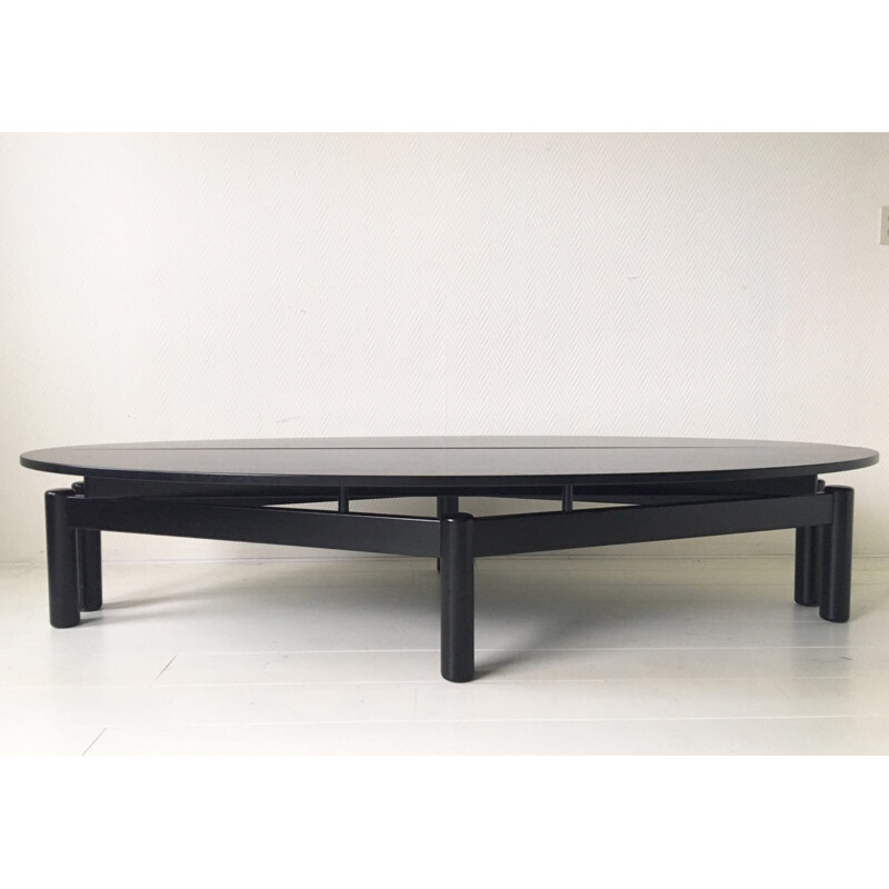 Black Coffee Table "Sinbad" by Vico Magistretti for Cassina - 1980s