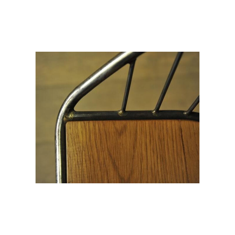 Paire de chaises en bois et métal - années 40
