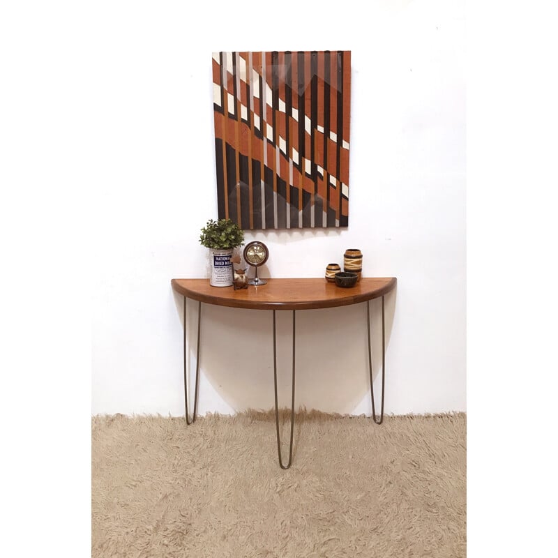 Vintage Demi lune hairpin legs console table "G Plan" - 1970s