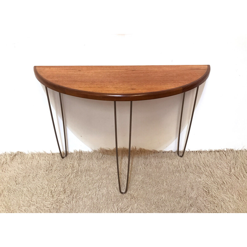 Vintage Demi lune hairpin legs console table "G Plan" - 1970s
