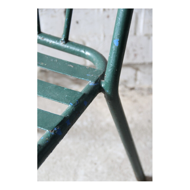 Set of 2 Green Metal "Bistro" Chair Vintage  - 1940s