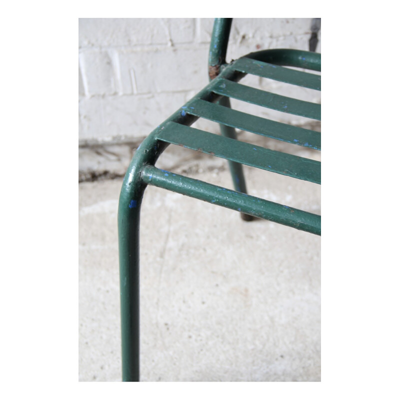 Set of 2 Green Metal "Bistro" Chair Vintage  - 1940s