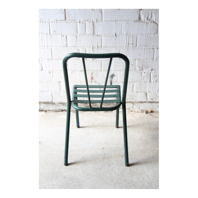 Set of 2 Green Metal "Bistro" Chair Vintage  - 1940s