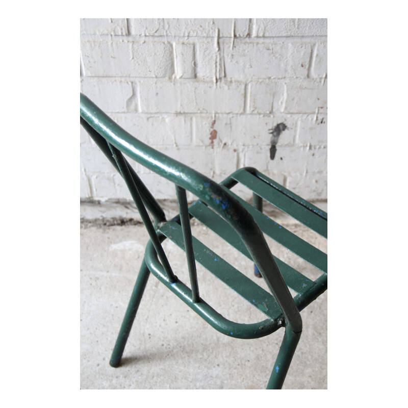 Set of 2 Green Metal "Bistro" Chair Vintage  - 1940s