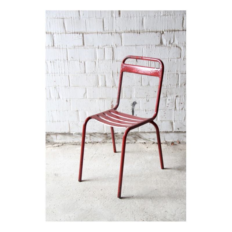 Chaise Vintage en Métal Rouge - 1960