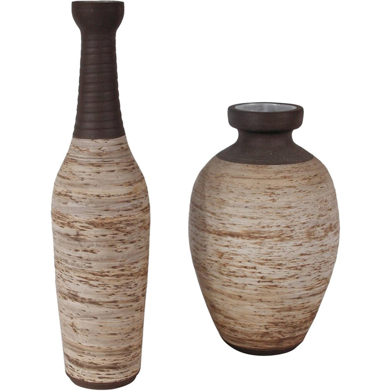 Pair of vintage ceramic vases by Ravelli, Netherlands 1960