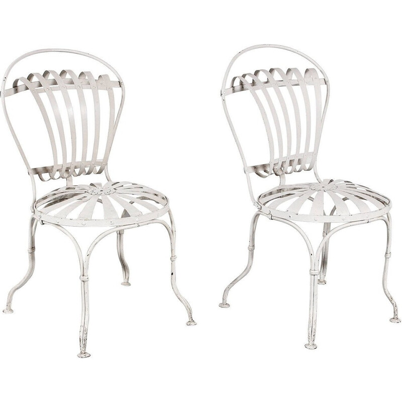 Pair of Vintage Garden Chairs by Francois CARRE - 1930s