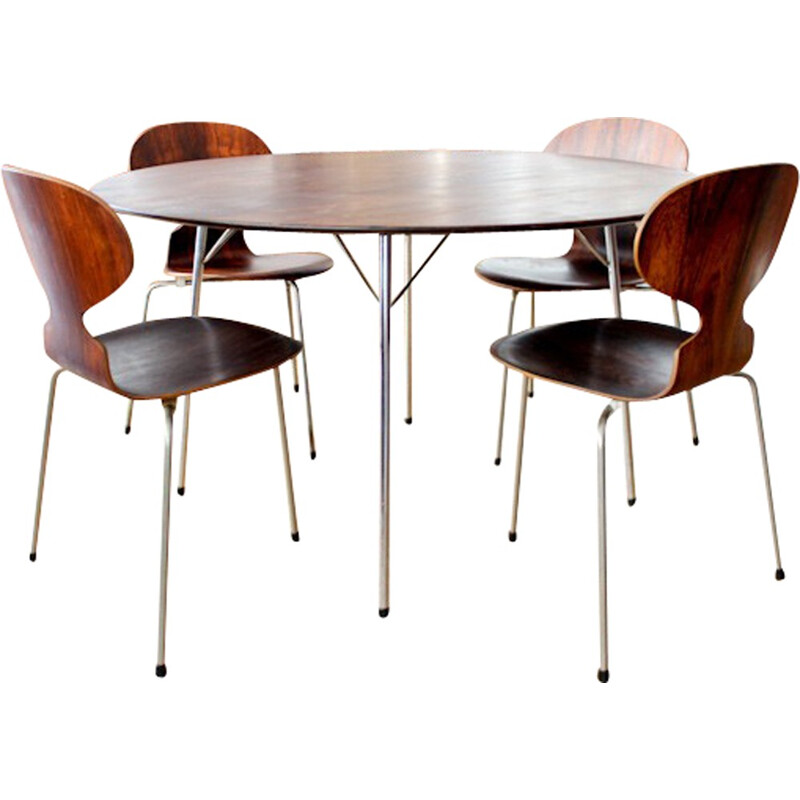 Ensemble à repas "Fourmi" en Palissandre de Rio par Arne Jacobsen - 1960