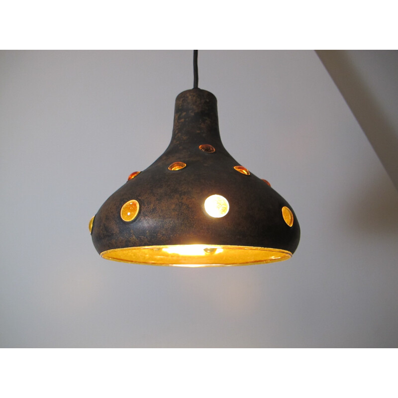 Vintage Brass and Glass Pendant Light by Nanny Still for Raak - 1960s