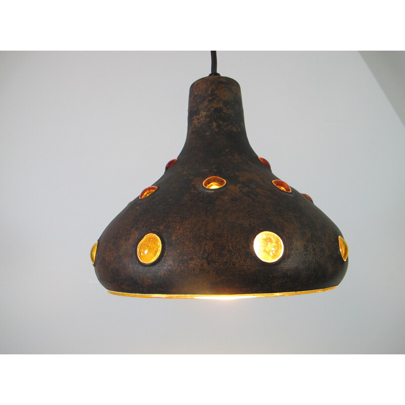Vintage Brass and Glass Pendant Light by Nanny Still for Raak - 1960s