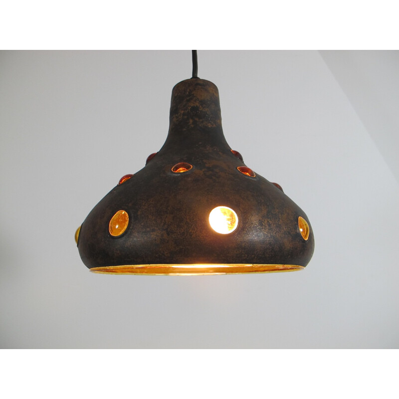 Vintage Brass and Glass Pendant Light by Nanny Still for Raak - 1960s