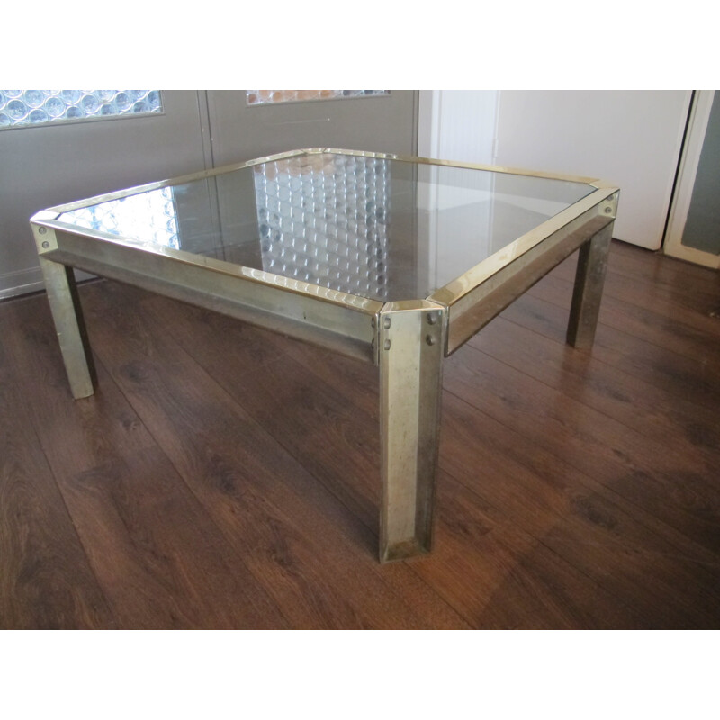 Cast Brass Embassy Coffee Table by Peter Ghyczy - 1970s