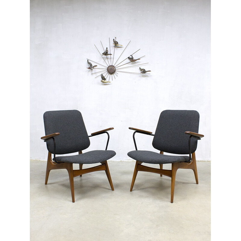 Vintage lounge chairs by Louis Van Teeffelen for WéBé - 1950s