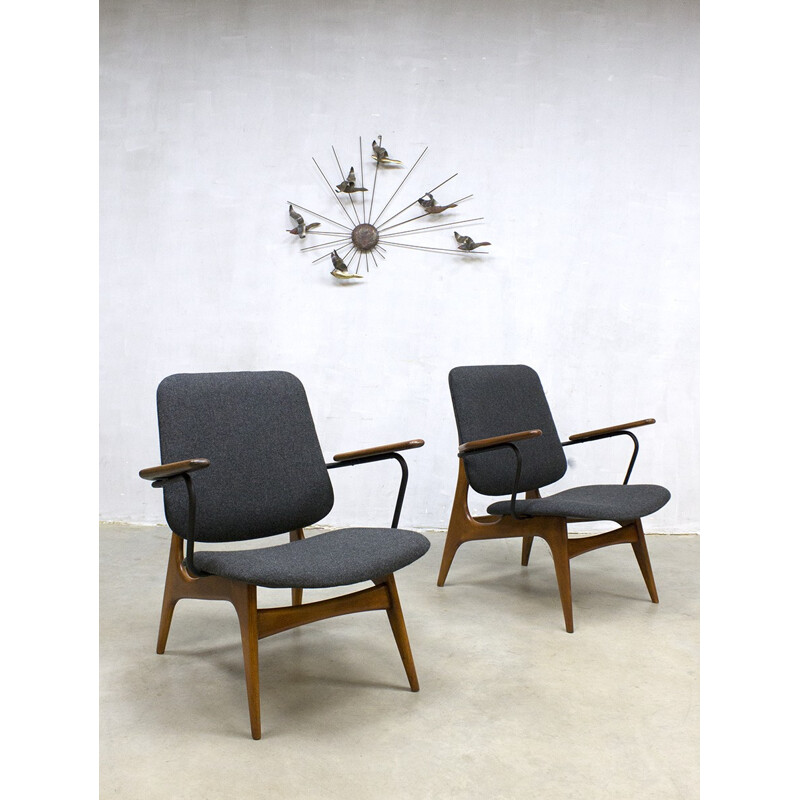 Vintage lounge chairs by Louis Van Teeffelen for WéBé - 1950s