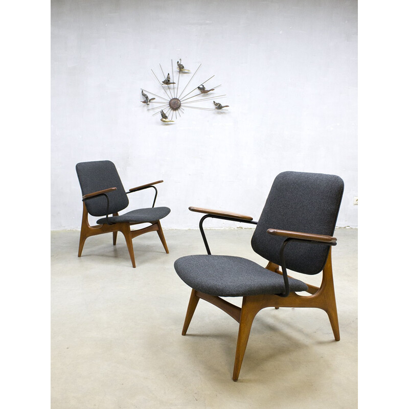 Vintage lounge chairs by Louis Van Teeffelen for WéBé - 1950s