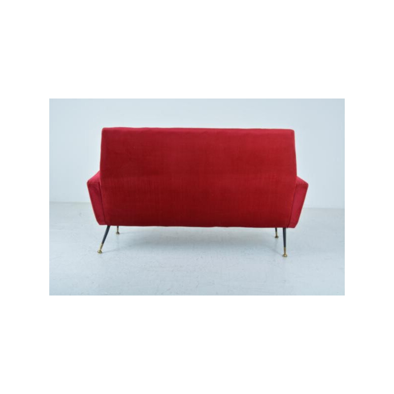 Vintage french red sofa - 1960s