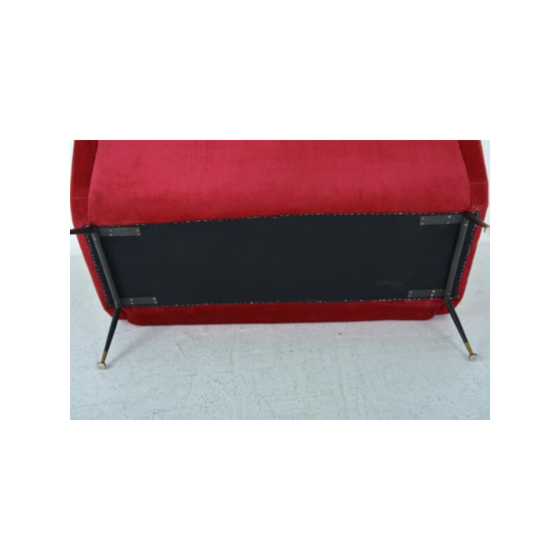 Vintage french red sofa - 1960s