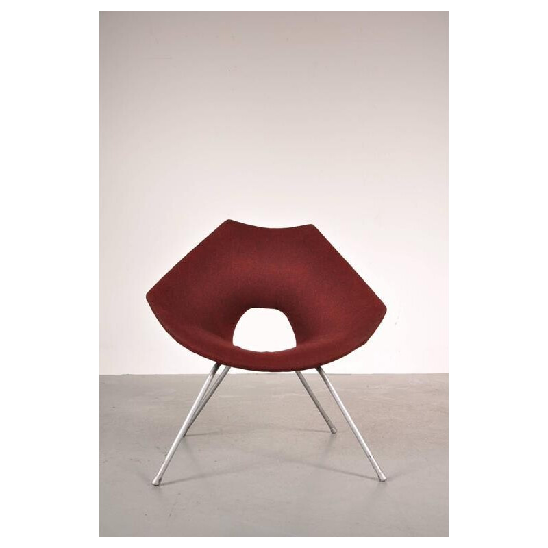 Fauteuil lounge rouge par Augusto BOZZI - 1950