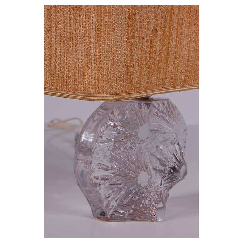 Vintage table lamp in crystal glass by Daum, France 1970