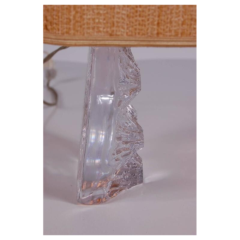 Lampada da tavolo vintage in vetro cristallo di Daum, Francia 1970