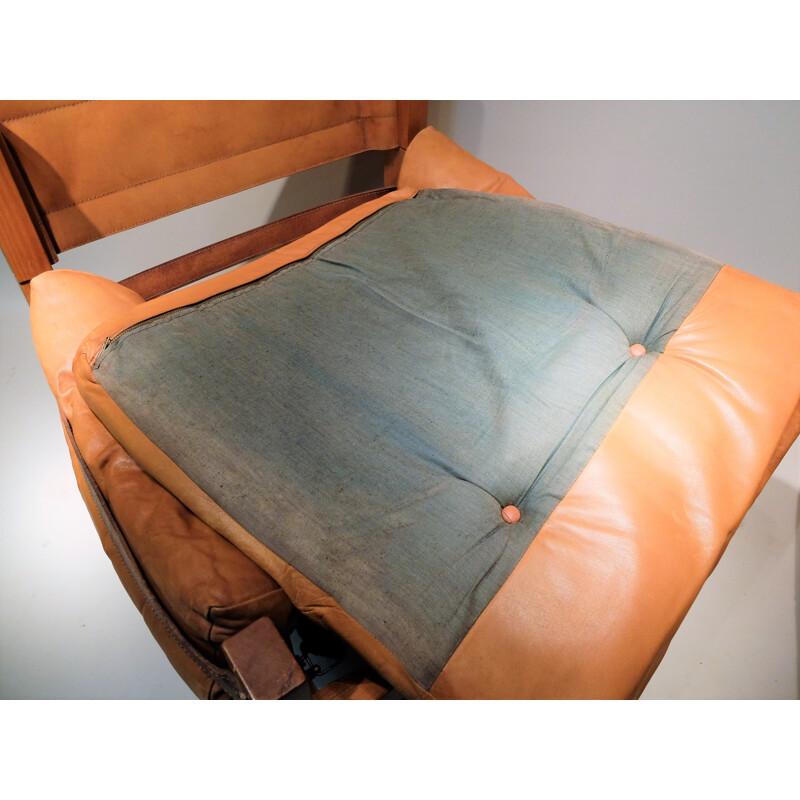 Paire de fauteuils "S15" marron par Pierre Chapo - 1970