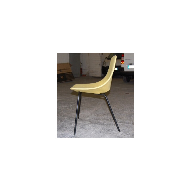 "Tonneau" mustard yellow colour chair, Pierre GUARICHE - 1953