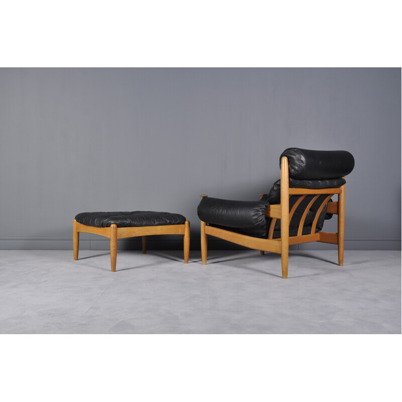 Swedish Easy Chair & Ottoman - 1970s