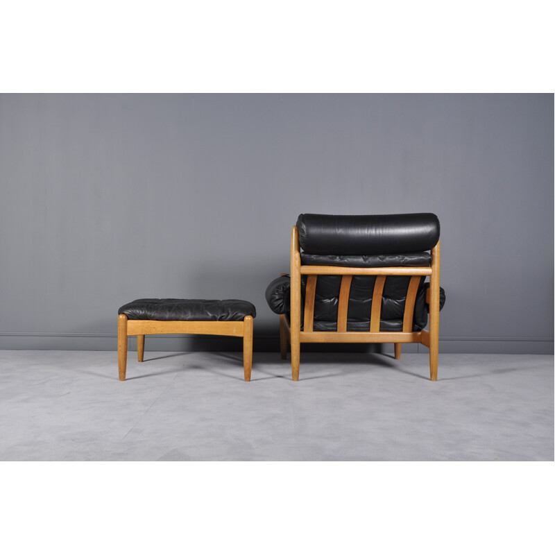 Swedish Easy Chair & Ottoman - 1970s